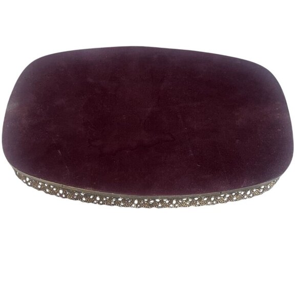 Vtg Oval Mirrored Vanity Tray Gold-tone Ornate Filigree Hollywood Regency 12X8" - Picture 10 of 15